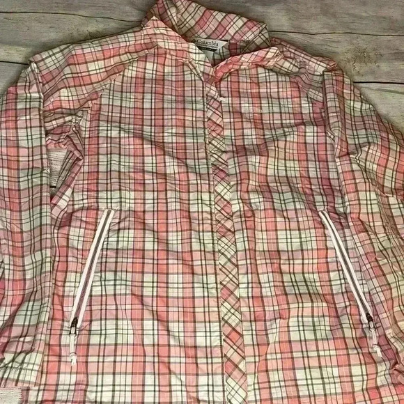 Columbia Pink Plaid Windbreaker - Picture 1 of 2